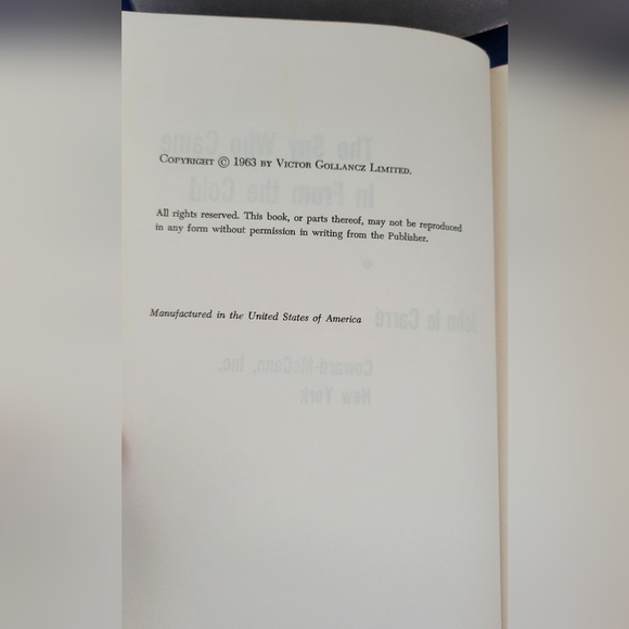 The Spy Who Came In From The Cold, John Le Carre 1963 1st Edition BCE Hardcover - Picture 7 of 13